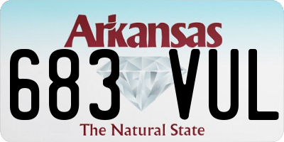 AR license plate 683VUL