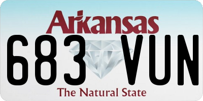 AR license plate 683VUN