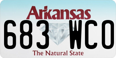 AR license plate 683WCO