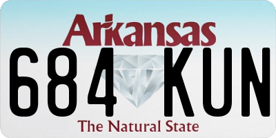 AR license plate 684KUN