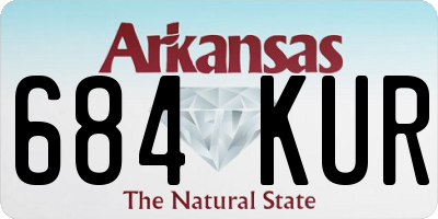 AR license plate 684KUR