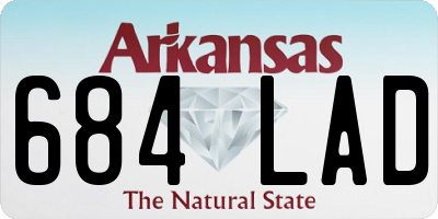 AR license plate 684LAD