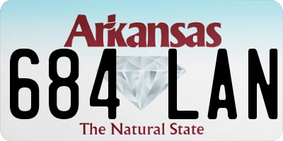 AR license plate 684LAN