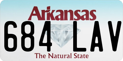 AR license plate 684LAV