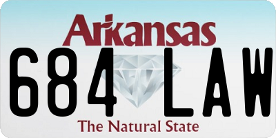 AR license plate 684LAW