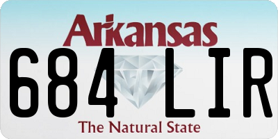 AR license plate 684LIR