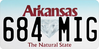 AR license plate 684MIG