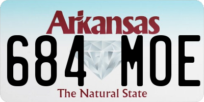 AR license plate 684MOE