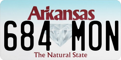 AR license plate 684MON
