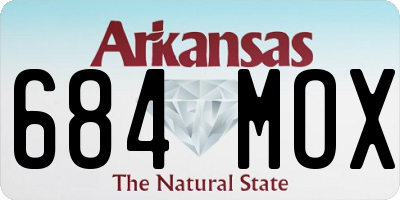 AR license plate 684MOX