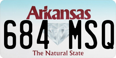 AR license plate 684MSQ