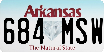 AR license plate 684MSW