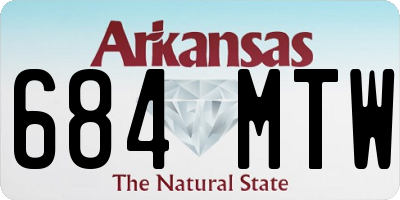 AR license plate 684MTW