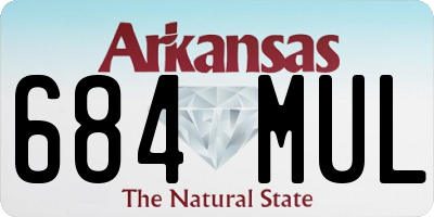 AR license plate 684MUL
