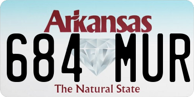 AR license plate 684MUR