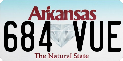 AR license plate 684VUE