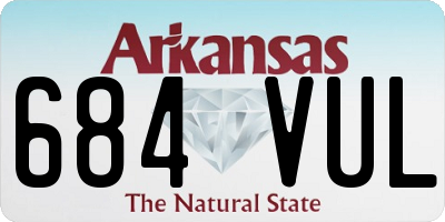 AR license plate 684VUL