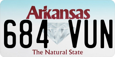 AR license plate 684VUN
