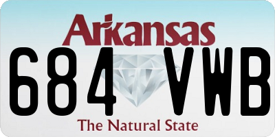 AR license plate 684VWB