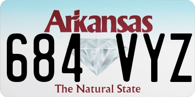 AR license plate 684VYZ