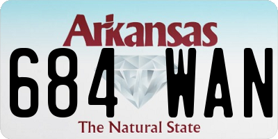AR license plate 684WAN