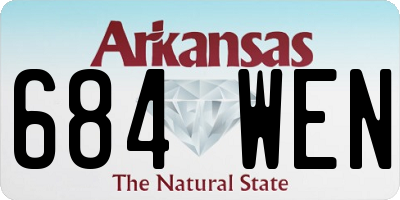 AR license plate 684WEN