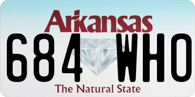 AR license plate 684WHO