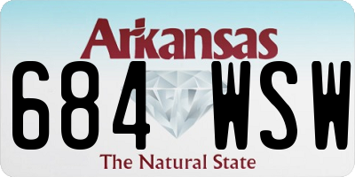 AR license plate 684WSW