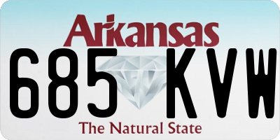 AR license plate 685KVW