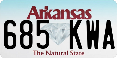 AR license plate 685KWA