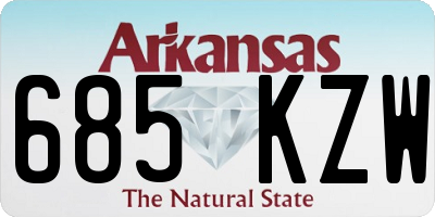 AR license plate 685KZW