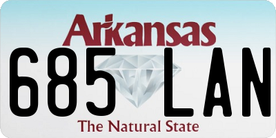 AR license plate 685LAN