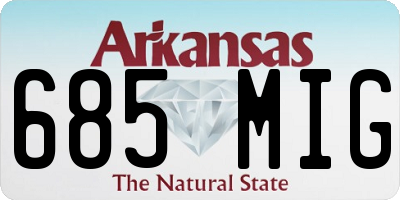 AR license plate 685MIG