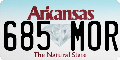 AR license plate 685MOR