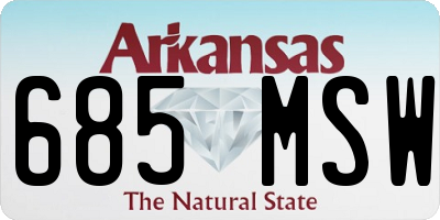 AR license plate 685MSW