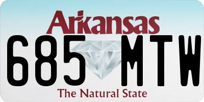 AR license plate 685MTW