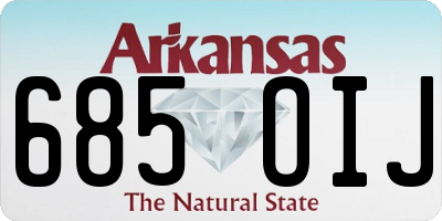 AR license plate 685OIJ