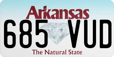 AR license plate 685VUD