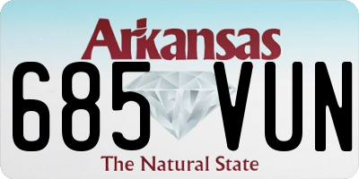 AR license plate 685VUN
