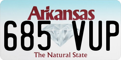 AR license plate 685VUP