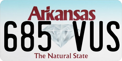 AR license plate 685VUS