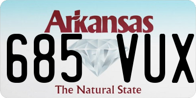 AR license plate 685VUX