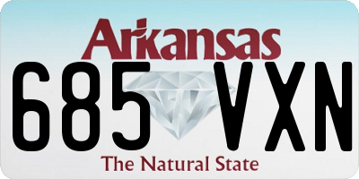 AR license plate 685VXN