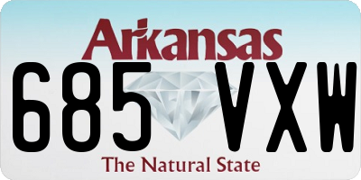 AR license plate 685VXW