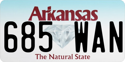 AR license plate 685WAN