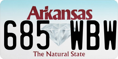 AR license plate 685WBW