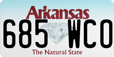AR license plate 685WCO