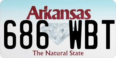 AR license plate 686WBT