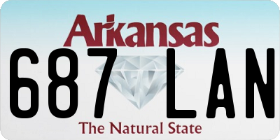 AR license plate 687LAN