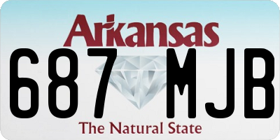 AR license plate 687MJB